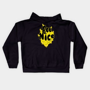 Bees on a Yellow Heart. Bee Nice - Or Bee Stung! Kids Hoodie